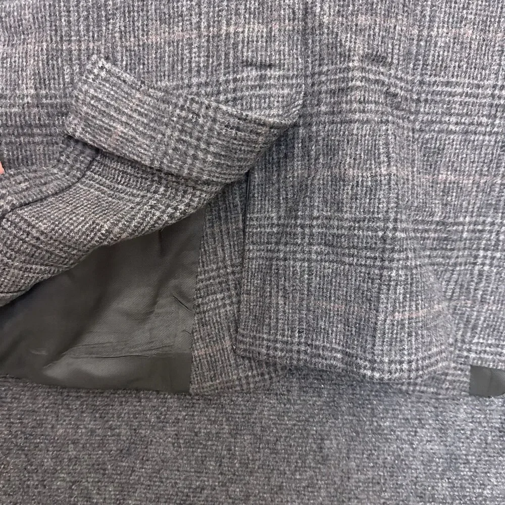Kuppenheimer Mens Blazer Jacket 46R Soft Tweed Plaid Two Button USA Vintage